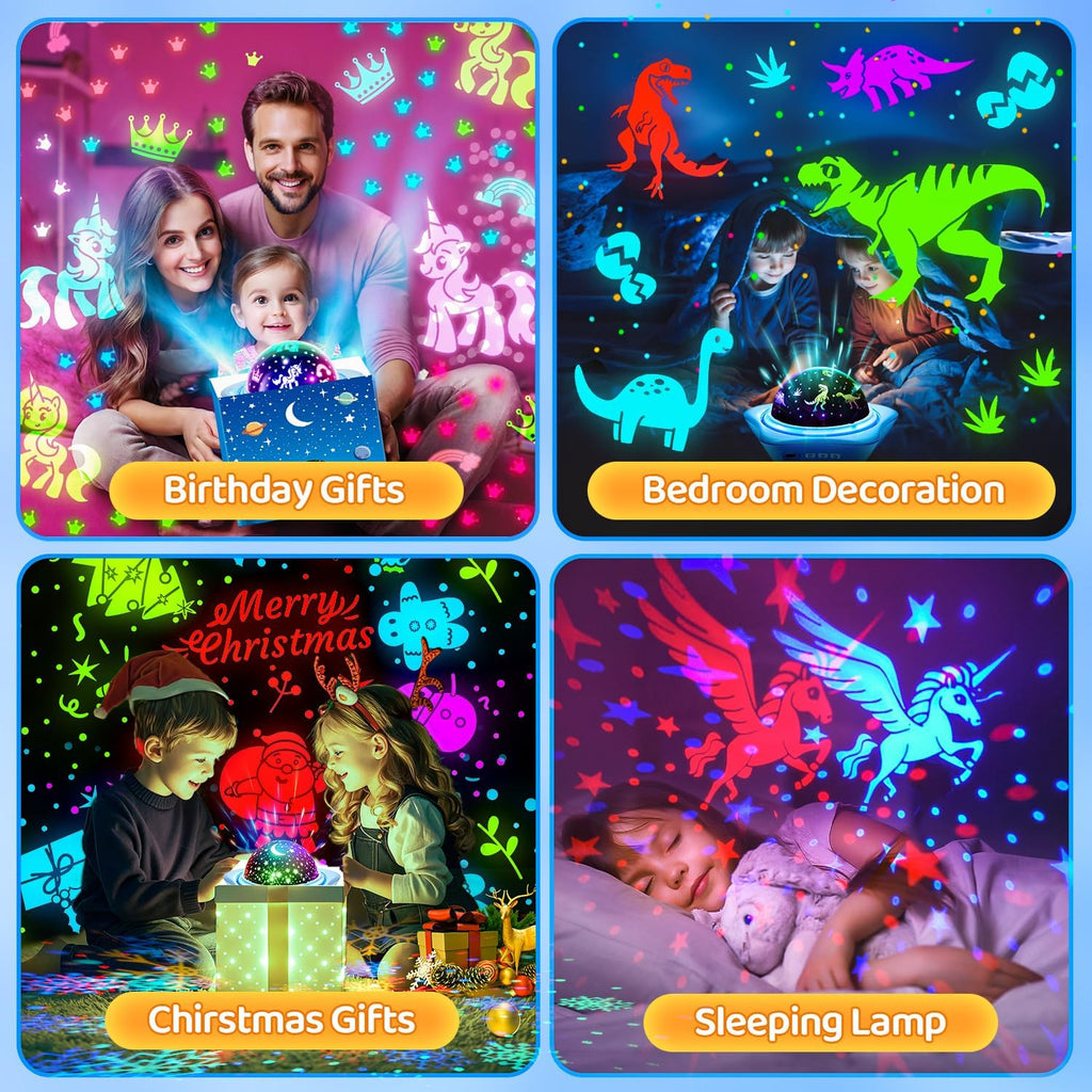 Night Light for Kids,6 Films+78 Lighting Modes Star Projector, Rechargeable, 360°Rotion Star Lights Sensory Toys for Autism