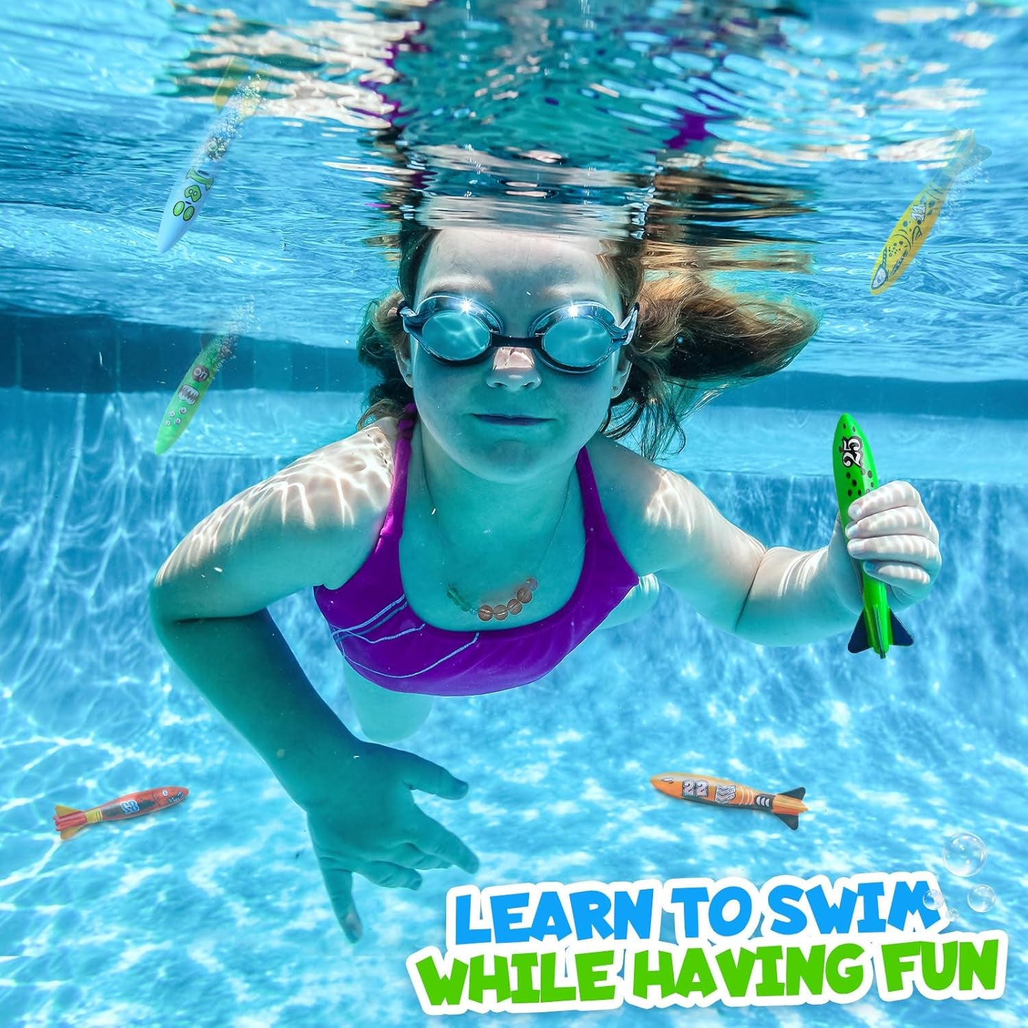 Pool Diving Torpedo Toys, 9 Pcs 
